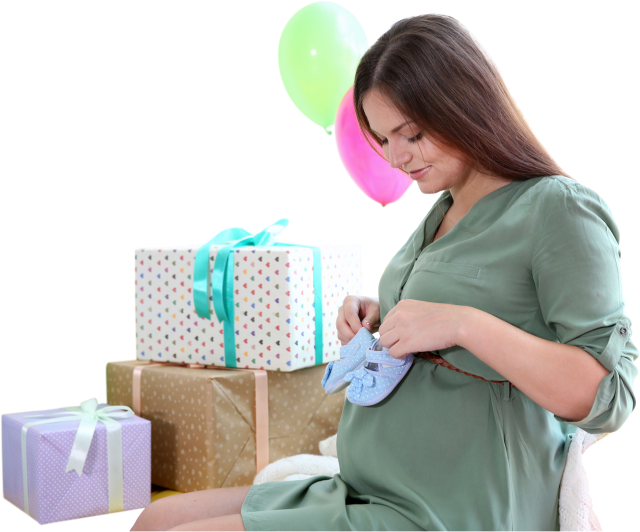 Mamá en su baby shower